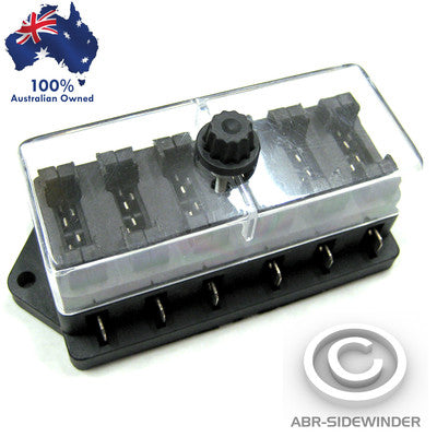 12V 24V FUSE BOX 6 WAY - ABR SIDEWINDER
